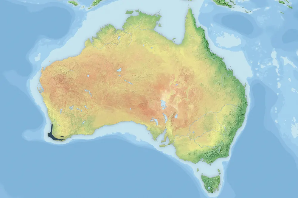 Map highlighting remaining quokka populations in southwestern Australia